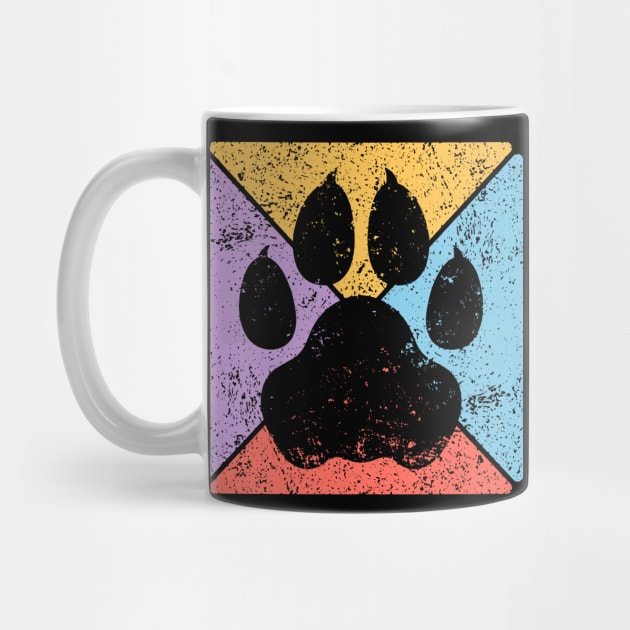 Paw Print Grunge Pop Art – Minimalist Animal Lover Design by TuncGK
